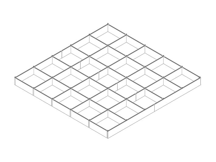 POLYLAM Vertikallamellendecke als Kreuzraster