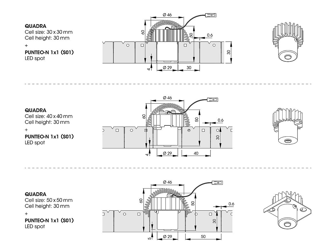 QUADRA (cell height: 30mm) with PUNTEO-N 1x1 (S01)